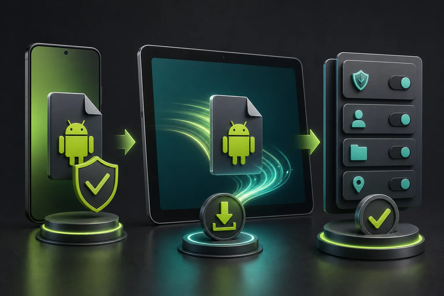 Diagramma editoriale di fonte, download e installazione APK